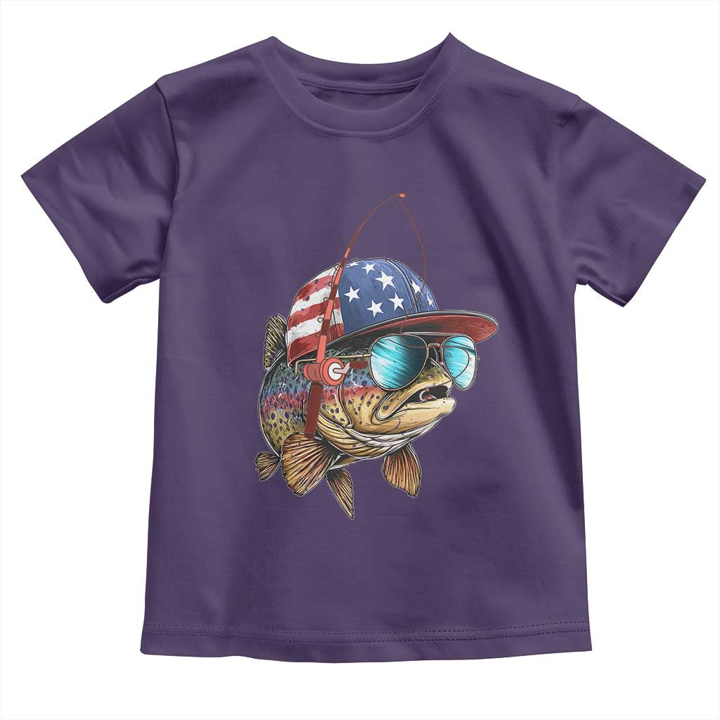 Funny Patriot American Flag Bass Fish Fishing Toddler T Shirt - Wonder Print Shop