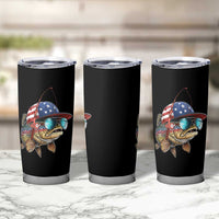 Funny Patriot American Flag Bass Fish Fishing Tumbler Cup - Wonder Print Shop