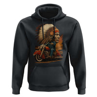 Indian American Rider Hoodie Vintage Native American Motorcycle - Wonder Print Shop