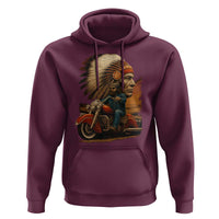 Indian American Rider Hoodie Vintage Native American Motorcycle - Wonder Print Shop