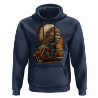 Indian American Rider Hoodie Vintage Native American Motorcycle - Wonder Print Shop