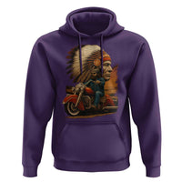 Indian American Rider Hoodie Vintage Native American Motorcycle - Wonder Print Shop
