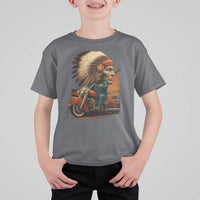 Indian American Rider T Shirt For Kid Vintage Native American Motorcycle - Wonder Print Shop