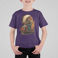 Indian American Rider T Shirt For Kid Vintage Native American Motorcycle - Wonder Print Shop