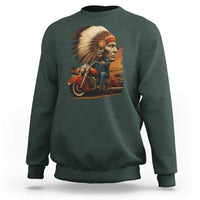 Indian American Rider Sweatshirt Vintage Native American Motorcycle - Wonder Print Shop