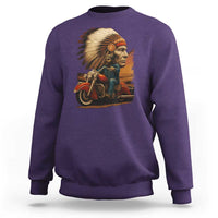 Indian American Rider Sweatshirt Vintage Native American Motorcycle - Wonder Print Shop