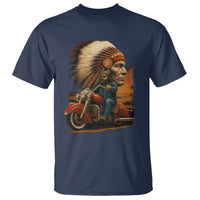 Indian American Rider T Shirt Vintage Native American Motorcycle - Wonder Print Shop