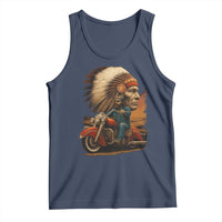 Indian American Rider Tank Top Vintage Native American Motorcycle - Wonder Print Shop
