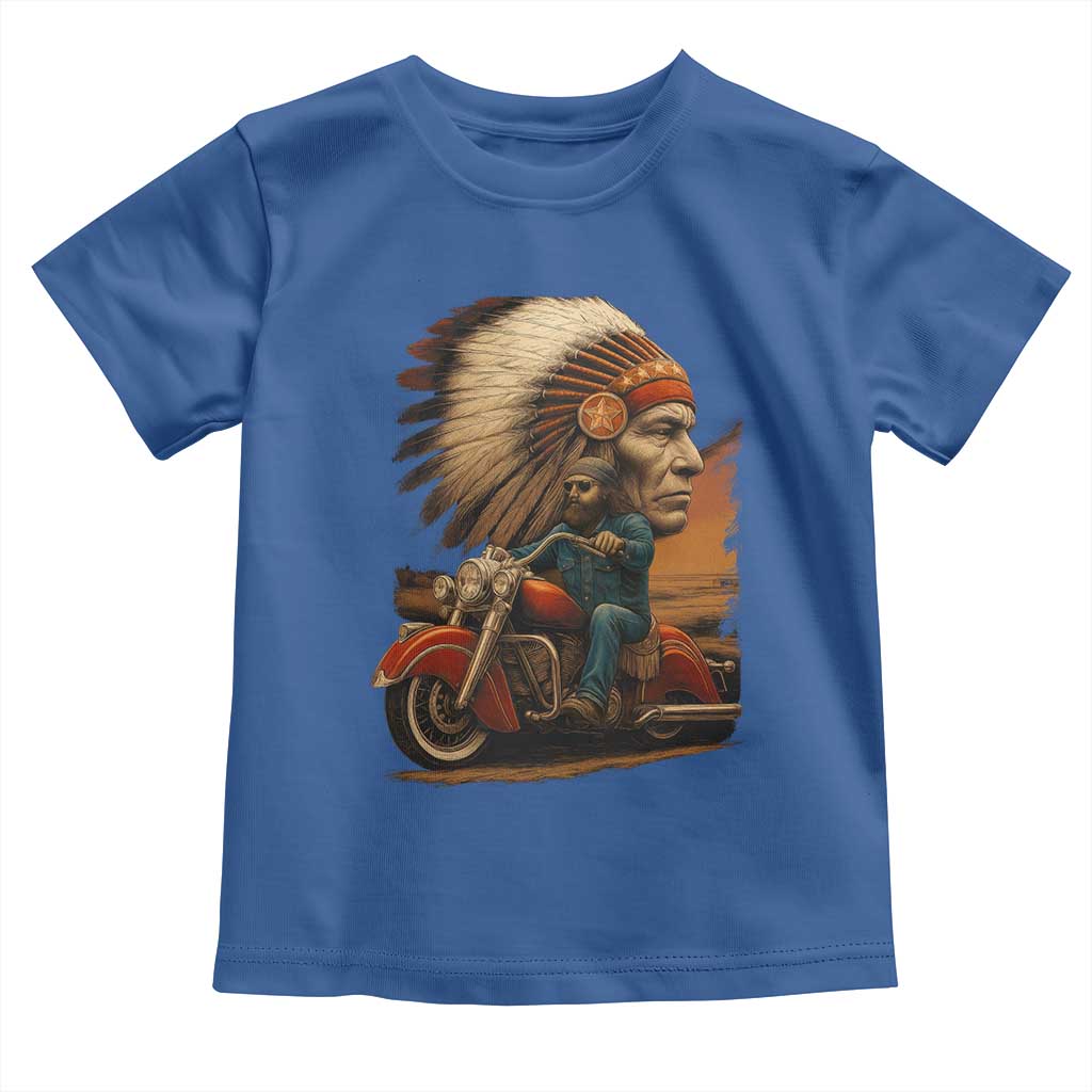 Indian American Rider Toddler T Shirt Vintage Native American Motorcycle - Wonder Print Shop