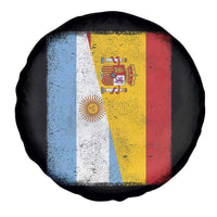 Spain Argentina Half Flag Spanish Argentinian Roots Spare Tire Cover