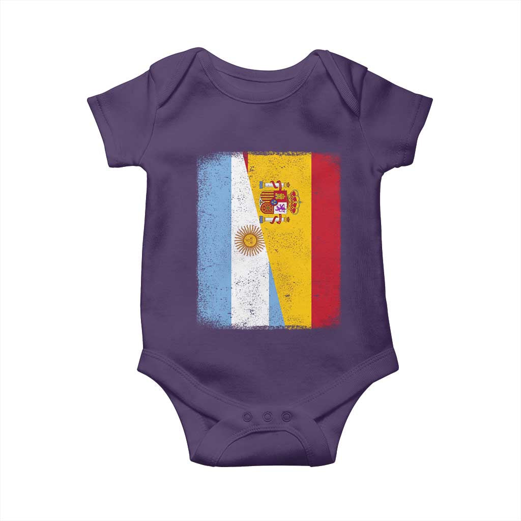 Spain Argentina Half Flag Spanish Argentinian Roots Baby Onesie