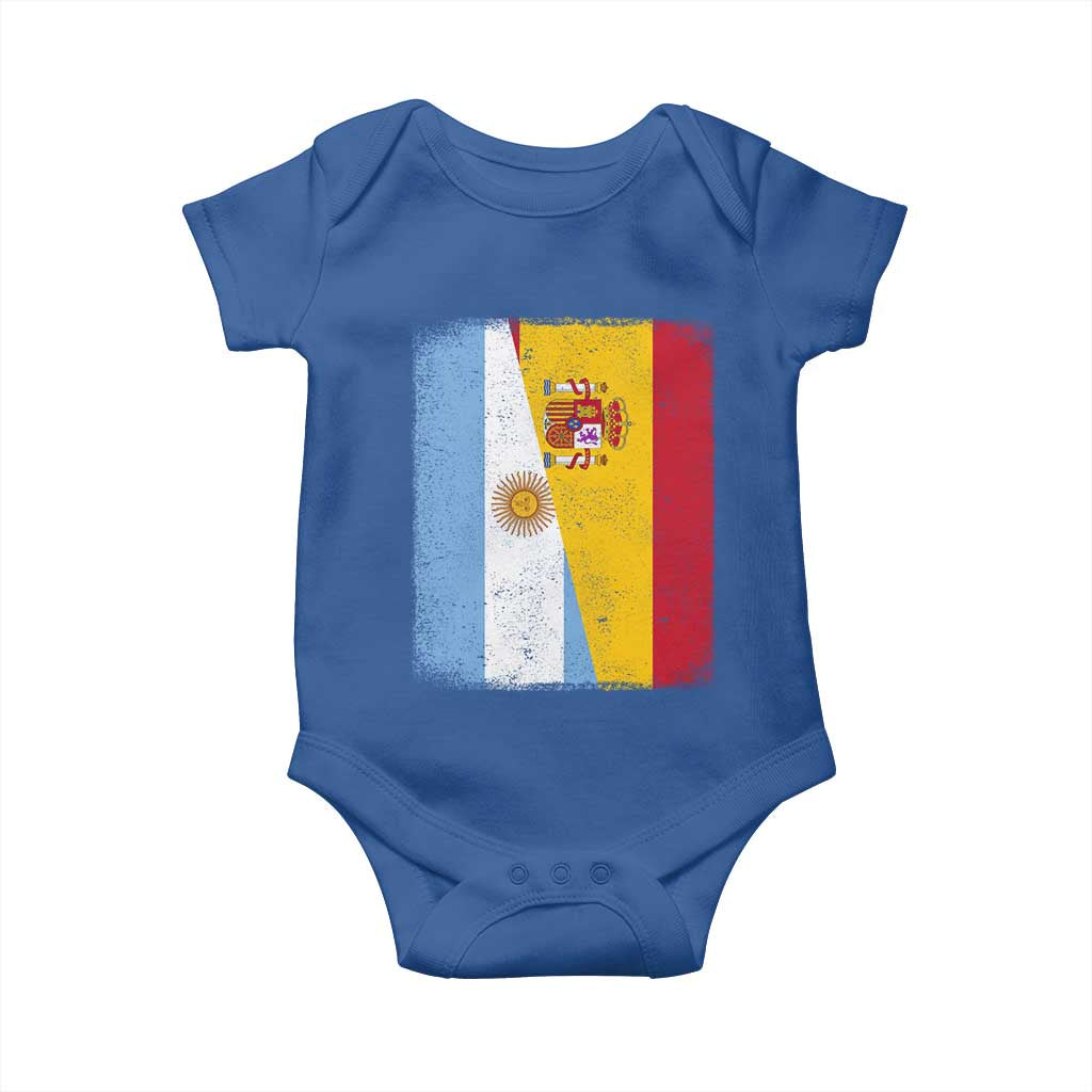 Spain Argentina Half Flag Spanish Argentinian Roots Baby Onesie