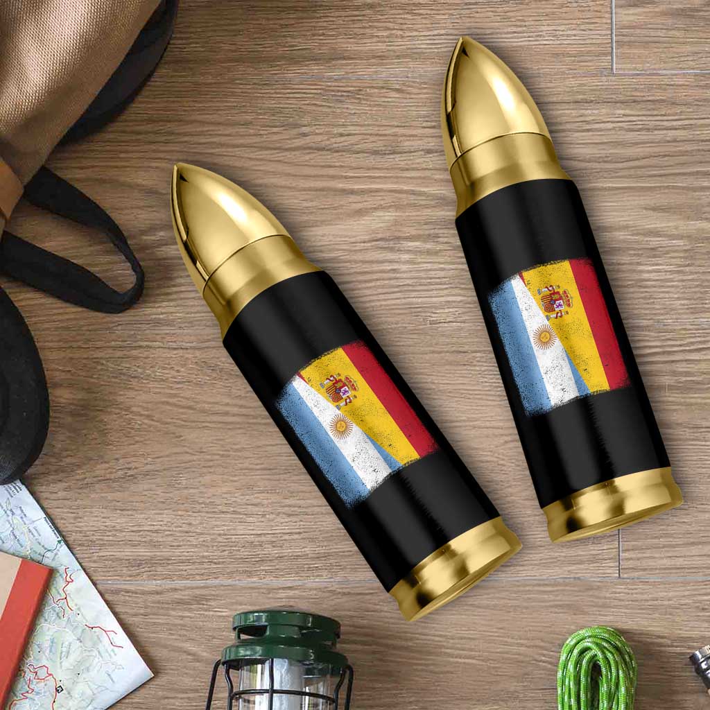 Spain Argentina Half Flag Spanish Argentinian Roots Bullet Tumbler