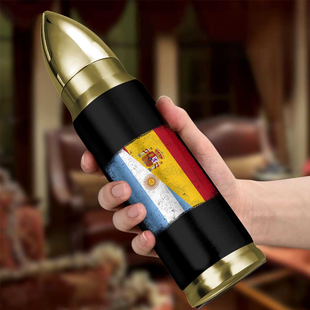 Spain Argentina Half Flag Spanish Argentinian Roots Bullet Tumbler