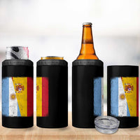 Spain Argentina Half Flag Spanish Argentinian Roots 4 in 1 Can Cooler Tumbler