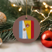Spain Argentina Half Flag Spanish Argentinian Roots Ceramic Ornament