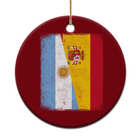 Spain Argentina Half Flag Spanish Argentinian Roots Ceramic Ornament