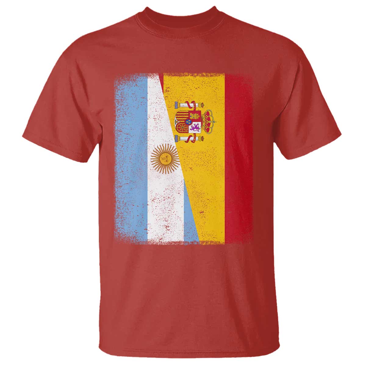 Spain Argentina Half Flag Spanish Argentinian Roots T Shirt