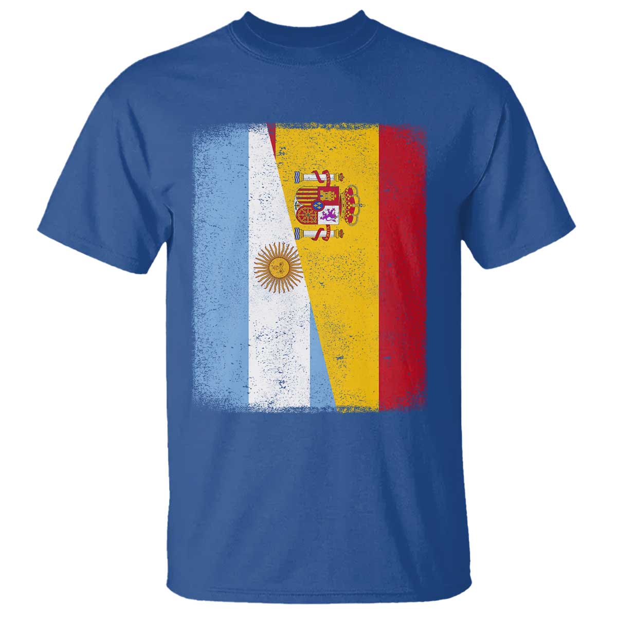 Spain Argentina Half Flag Spanish Argentinian Roots T Shirt