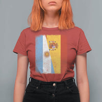 Spain Argentina Half Flag Spanish Argentinian Roots T Shirt For Women