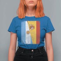 Spain Argentina Half Flag Spanish Argentinian Roots T Shirt For Women