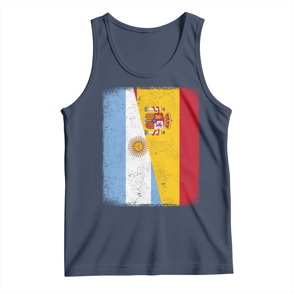 Spain Argentina Half Flag Spanish Argentinian Roots Tank Top