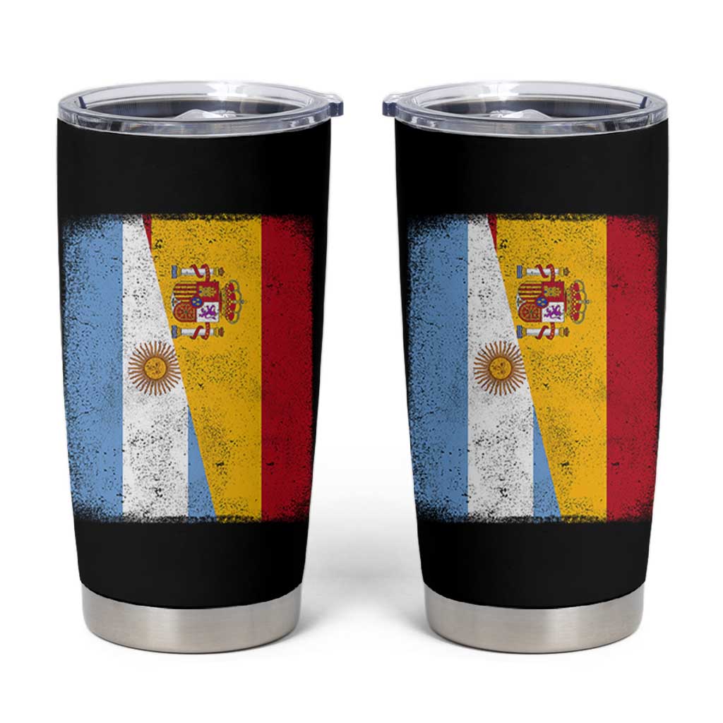 Spain Argentina Half Flag Spanish Argentinian Roots Tumbler Cup