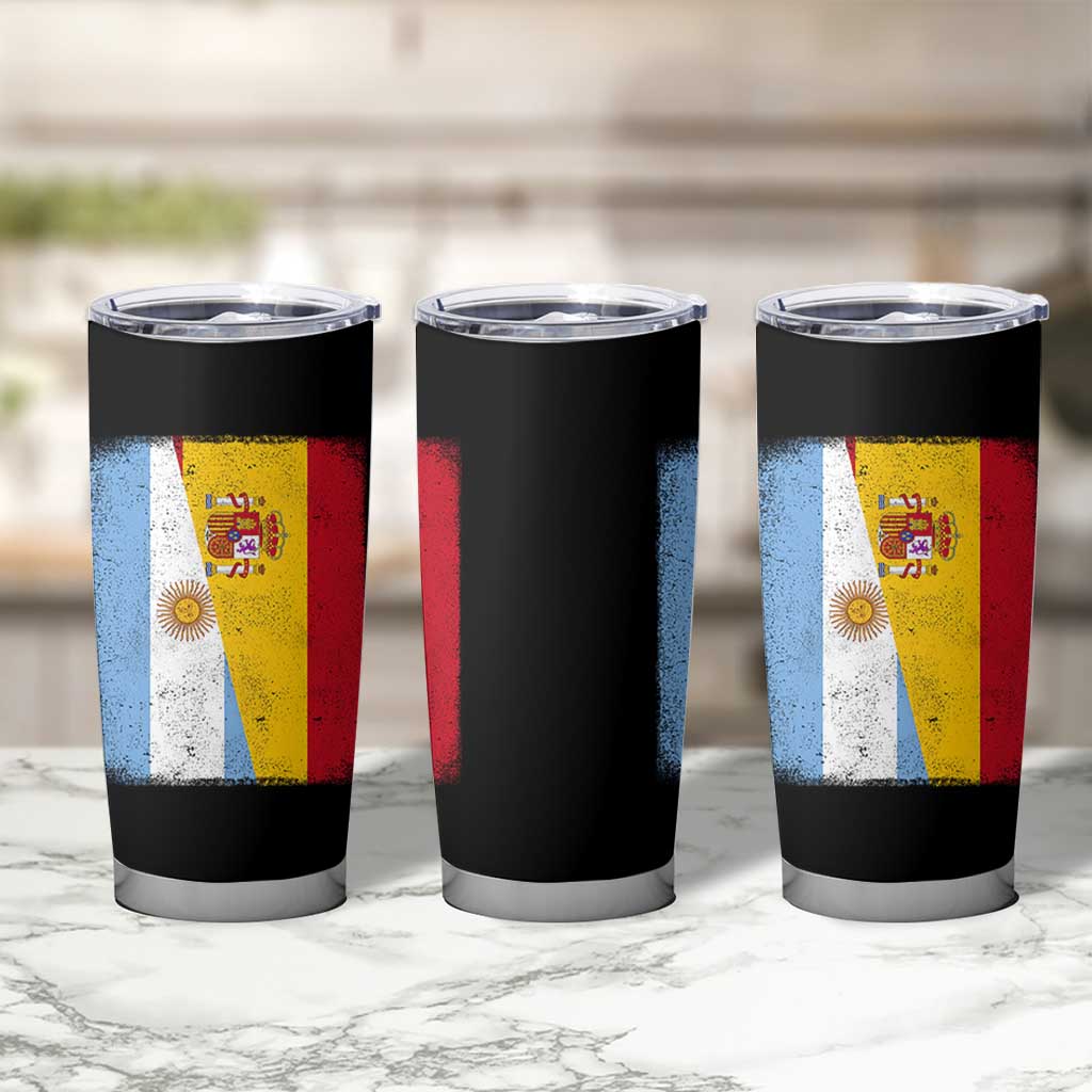 Spain Argentina Half Flag Spanish Argentinian Roots Tumbler Cup