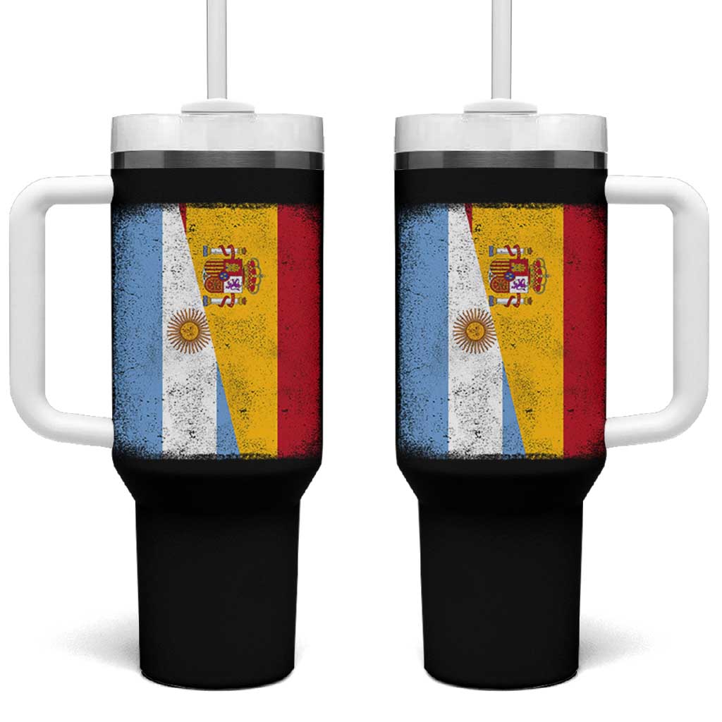 Spain Argentina Half Flag Spanish Argentinian Roots Tumbler With Handle