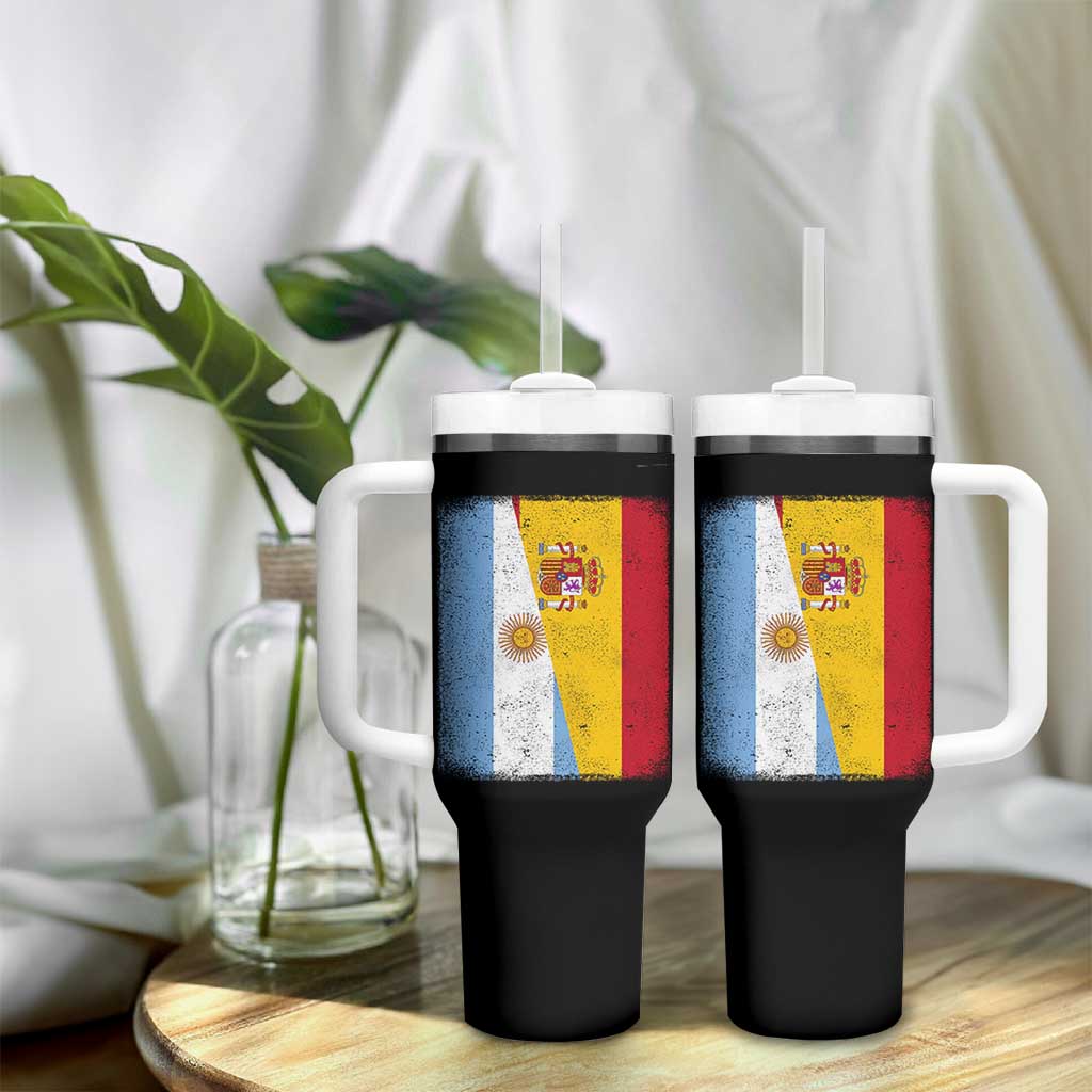 Spain Argentina Half Flag Spanish Argentinian Roots Tumbler With Handle
