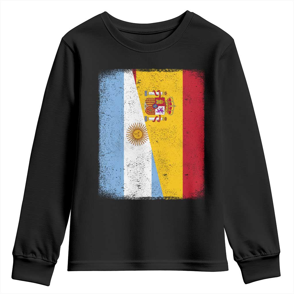 Spain Argentina Half Flag Spanish Argentinian Roots Youth Sweatshirt