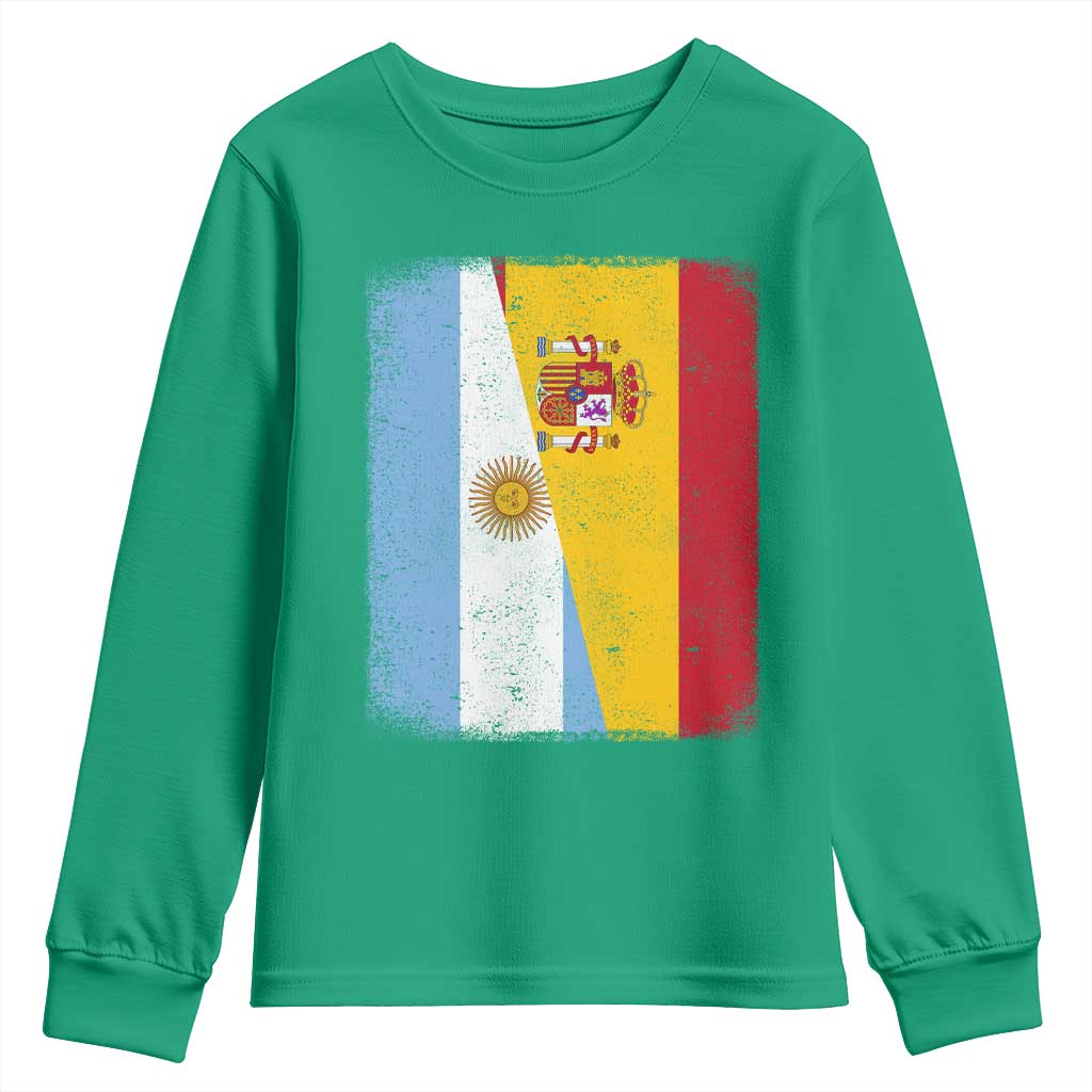 Spain Argentina Half Flag Spanish Argentinian Roots Youth Sweatshirt