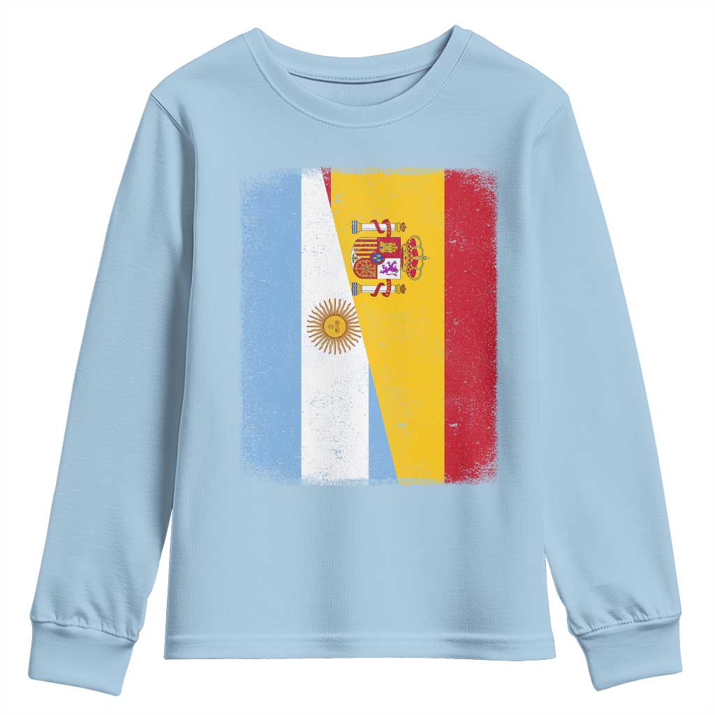 Spain Argentina Half Flag Spanish Argentinian Roots Youth Sweatshirt
