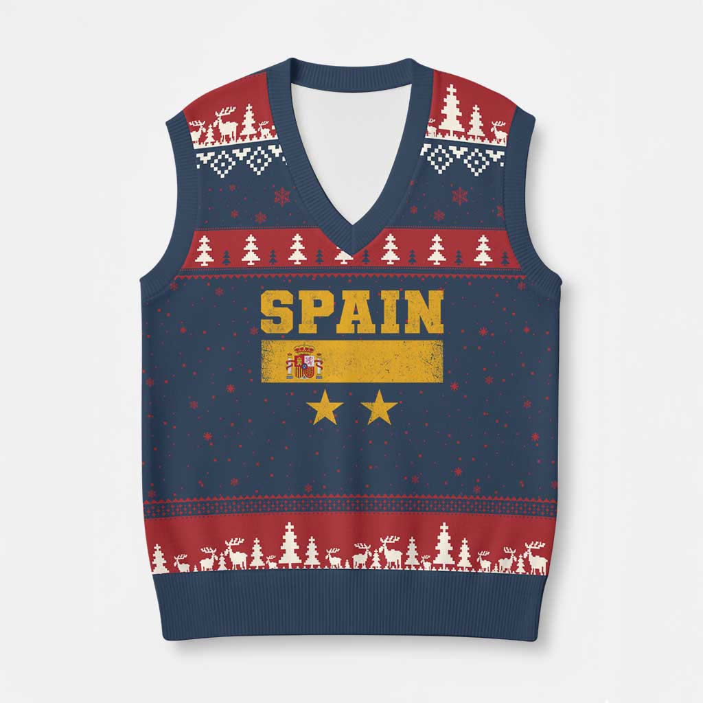 Spain Champions 2026 Second Star V-Neck Knit Sweater Vest Espana Coat of Arms