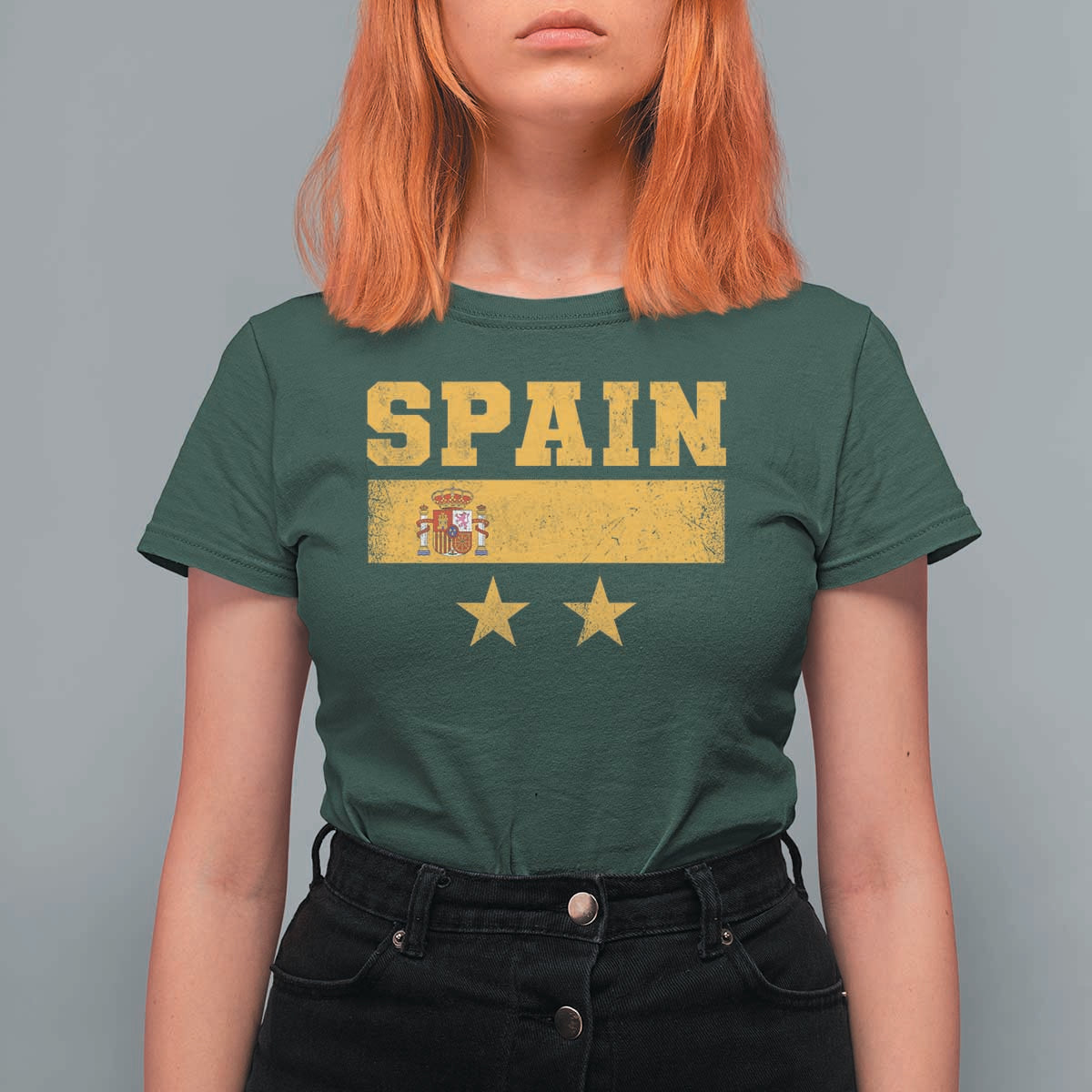 Spain Champions 2026 Second Star T Shirt For Women Espana Coat of Arms