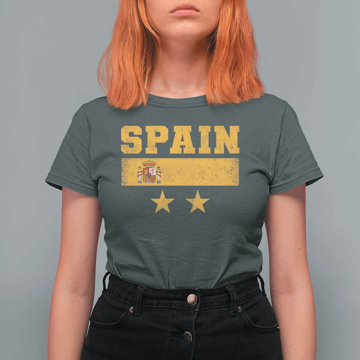 Spain Champions 2026 Second Star T Shirt For Women Espana Coat of Arms
