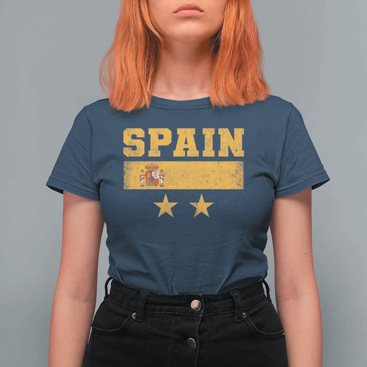 Spain Champions 2026 Second Star T Shirt For Women Espana Coat of Arms