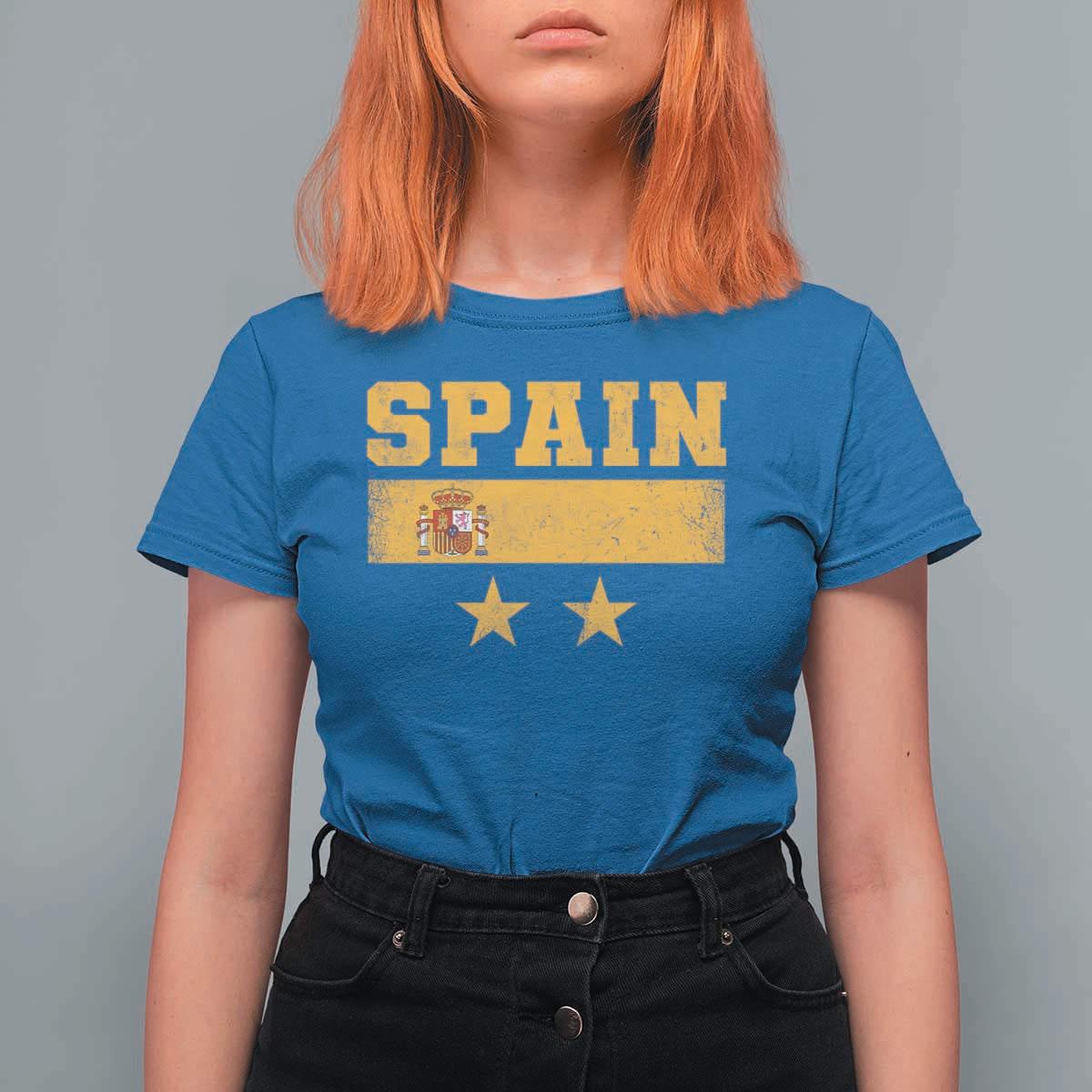 Spain Champions 2026 Second Star T Shirt For Women Espana Coat of Arms
