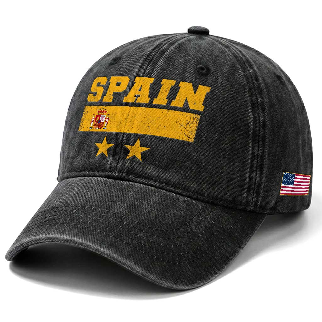 Spain Champions 2026 Second Star Washed Cotton Baseball Cap Espana Coat of Arms