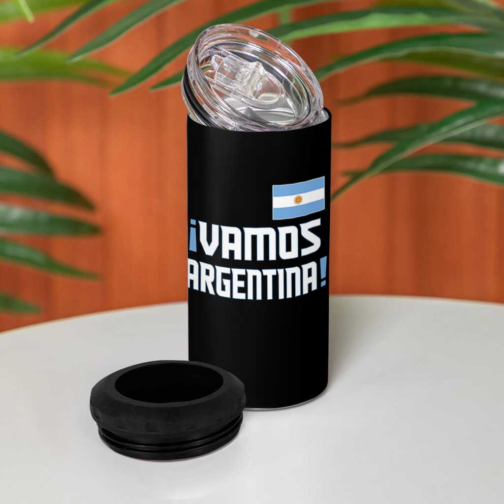 Vamos Argentina 4 in 1 Can Cooler Tumbler Sol De May Argentinian Flag National Pride