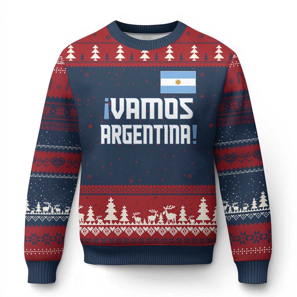 Vamos Argentina Ugly Christmas Sweater Sol De May Argentinian Flag National Pride