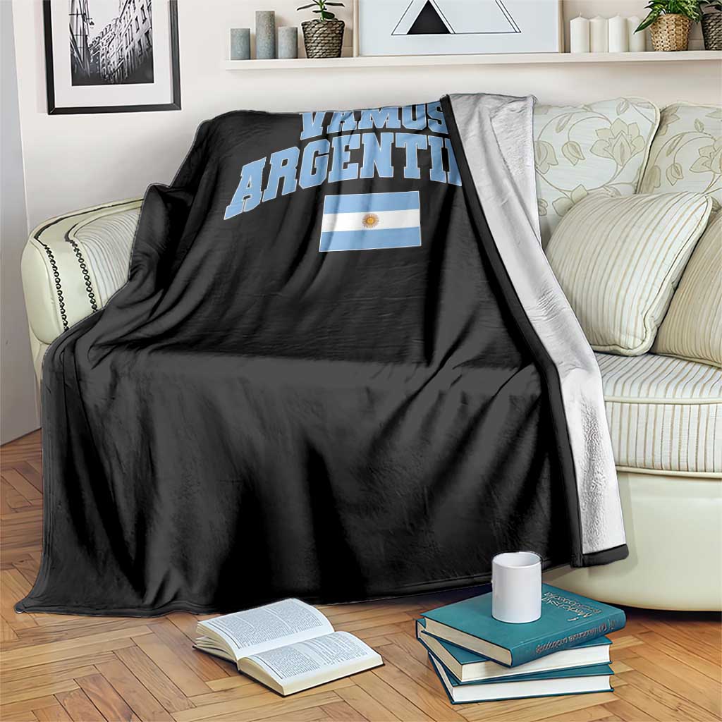Vamos Argentina Football Throwback Design Throw Blanket Vintage Argentinian Flag