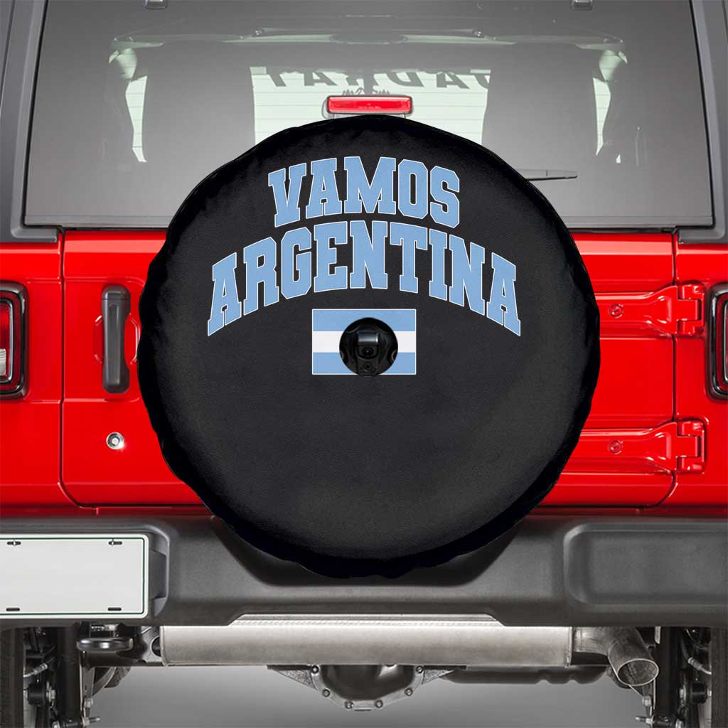 Vamos Argentina Football Throwback Design Spare Tire Cover Vintage Argentinian Flag