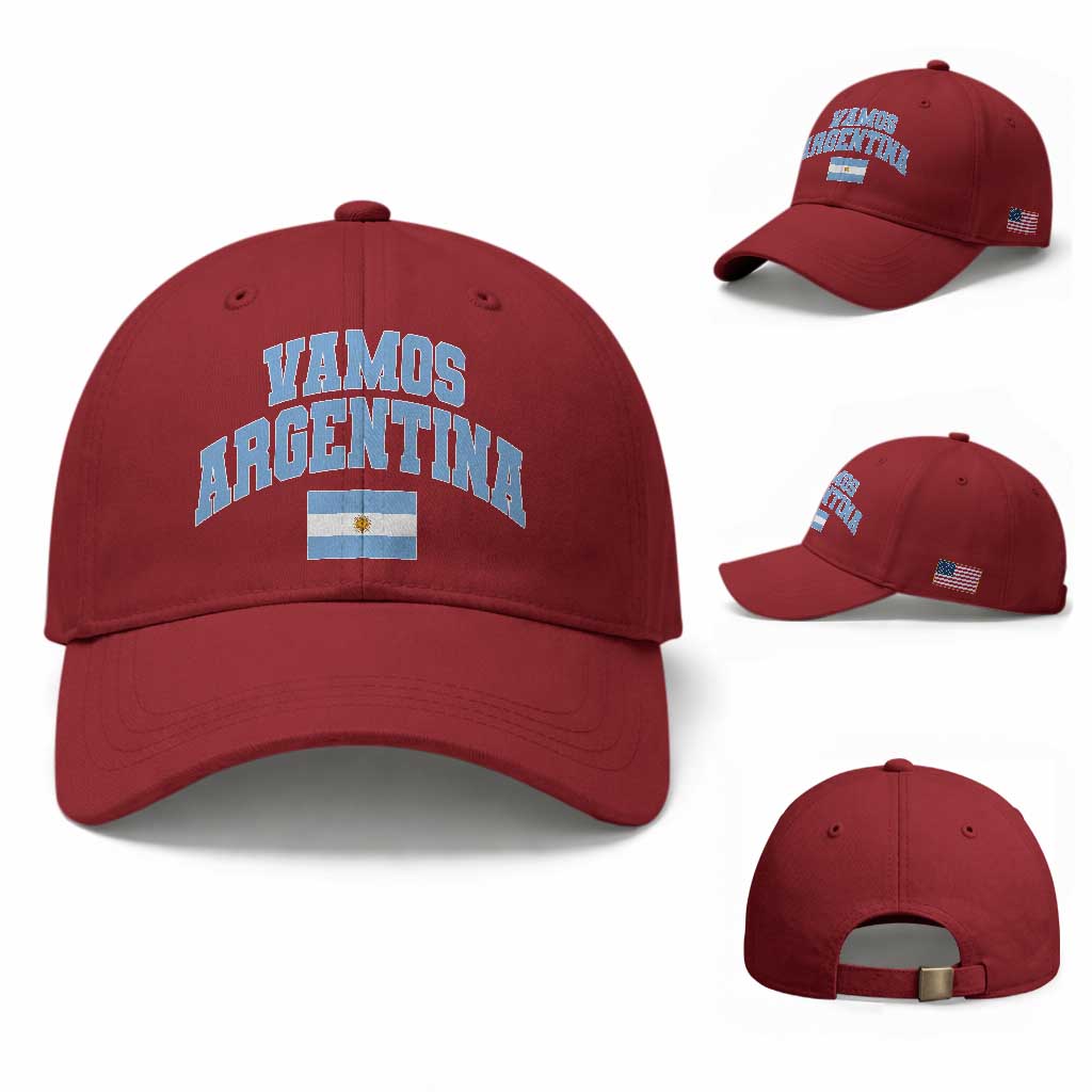 Vamos Argentina Football Throwback Design Baseball Cap Vintage Argentinian Flag