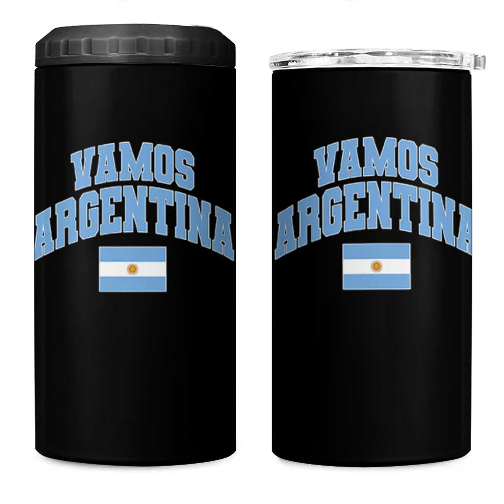 Vamos Argentina Football Throwback Design 4 in 1 Can Cooler Tumbler Vintage Argentinian Flag