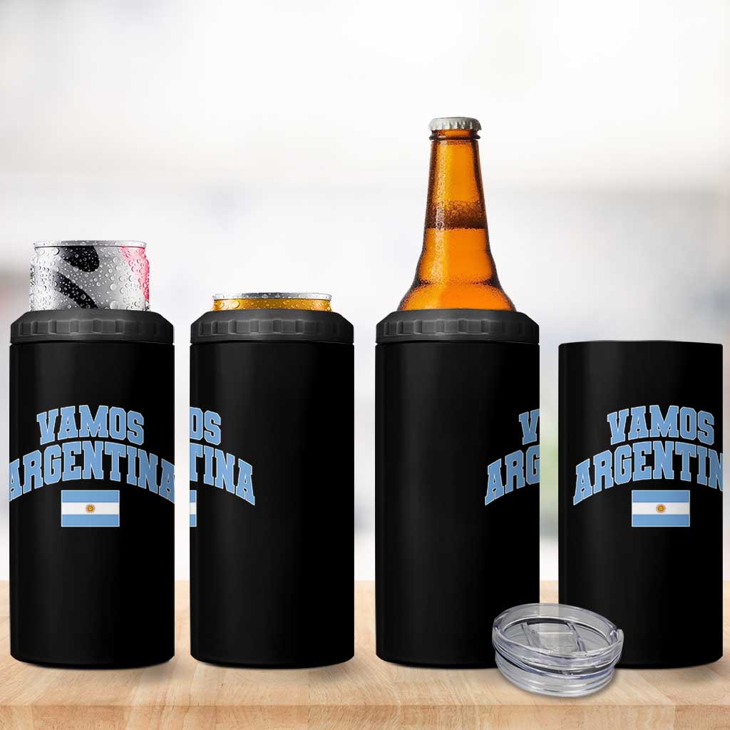 Vamos Argentina Football Throwback Design 4 in 1 Can Cooler Tumbler Vintage Argentinian Flag