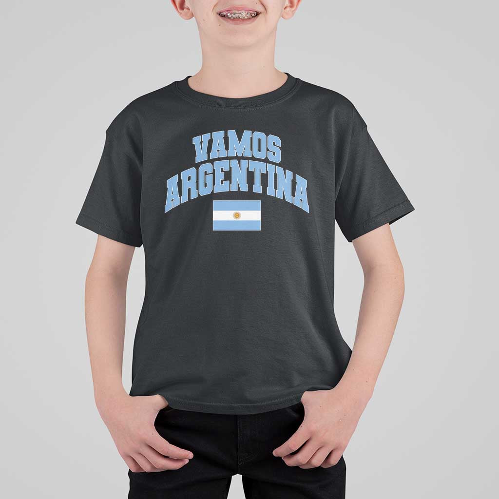 Vamos Argentina Football Throwback Design T Shirt For Kid Vintage Argentinian Flag