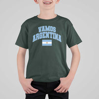 Vamos Argentina Football Throwback Design T Shirt For Kid Vintage Argentinian Flag