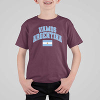 Vamos Argentina Football Throwback Design T Shirt For Kid Vintage Argentinian Flag