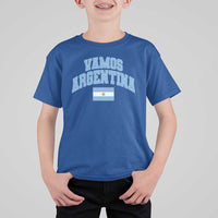 Vamos Argentina Football Throwback Design T Shirt For Kid Vintage Argentinian Flag
